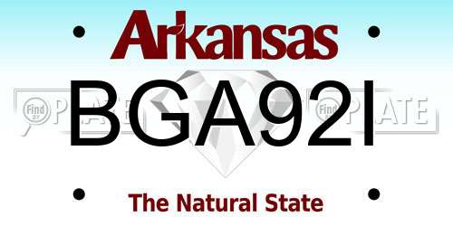 BGA92I Arkansas License Plate