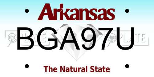 BGA97U Arkansas License Plate