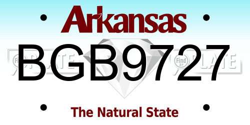 BGB9727 Arkansas License Plate