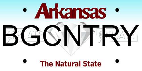 BGCNTRY Arkansas License Plate