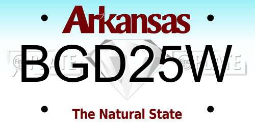 BGD25W Arkansas License Plate