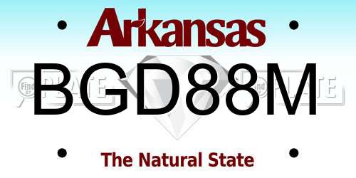 BGD88M Arkansas License Plate
