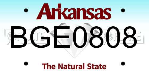 BGE0808 Arkansas License Plate