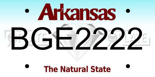 BGE2222 Arkansas License Plate