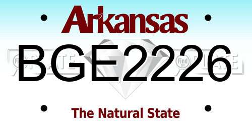 BGE2226 Arkansas License Plate