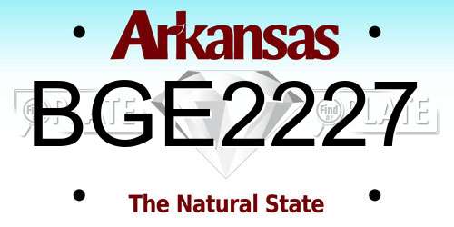 BGE2227 Arkansas License Plate