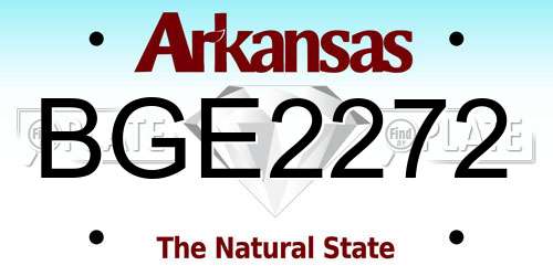 BGE2272 Arkansas License Plate