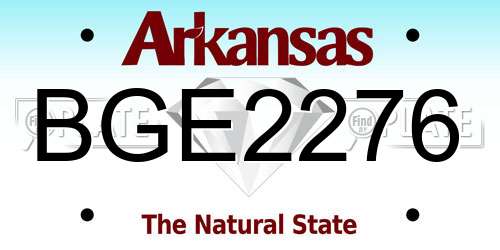 BGE2276 Arkansas License Plate