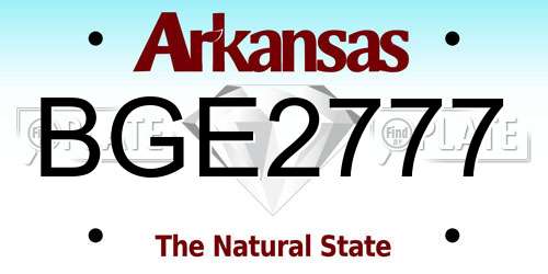 BGE2777 Arkansas License Plate