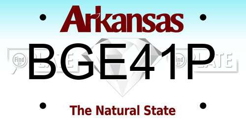 BGE41P Arkansas License Plate