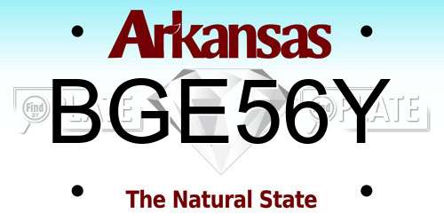 BGE56Y Arkansas License Plate
