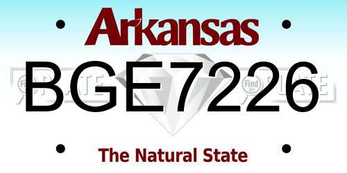 BGE7226 Arkansas License Plate