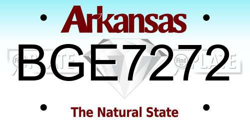 BGE7272 Arkansas License Plate