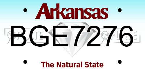 BGE7276 Arkansas License Plate