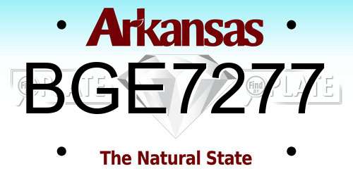 BGE7277 Arkansas License Plate