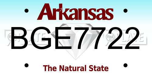 BGE7722 Arkansas License Plate
