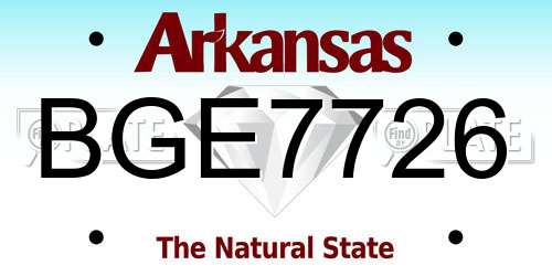 BGE7726 Arkansas License Plate