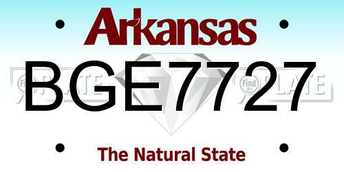 BGE7727 Arkansas License Plate