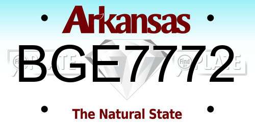 BGE7772 Arkansas License Plate