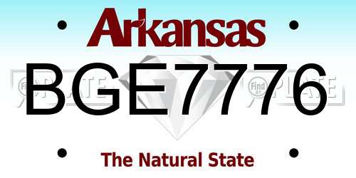 BGE7776 Arkansas License Plate
