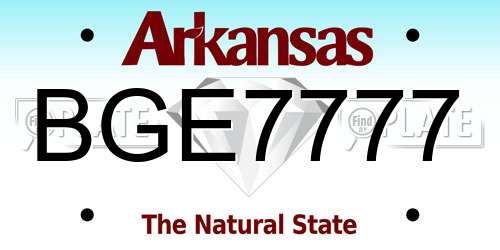 BGE7777 Arkansas License Plate