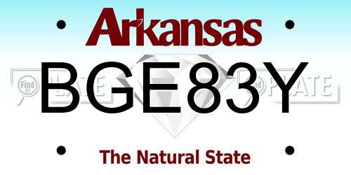 BGE83Y Arkansas License Plate