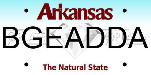 BGEADDA Arkansas License Plate