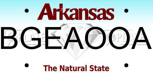 BGEAOOA Arkansas License Plate