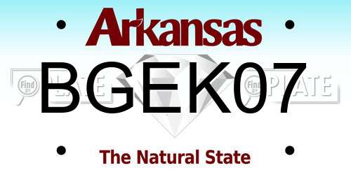 BGEK07 Arkansas License Plate