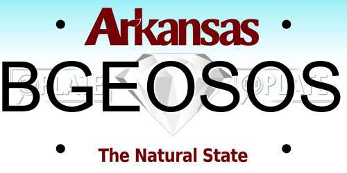 BGEOSOS Arkansas License Plate