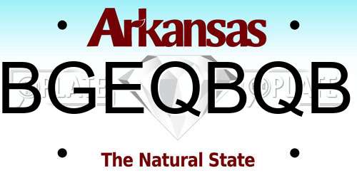 BGEQBQB Arkansas License Plate