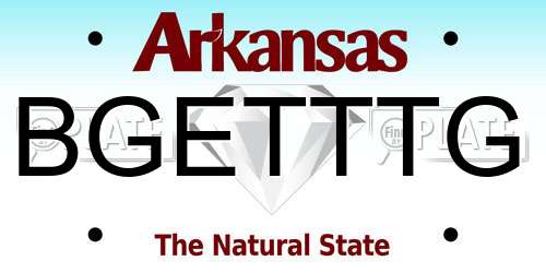 BGETTTG Arkansas License Plate