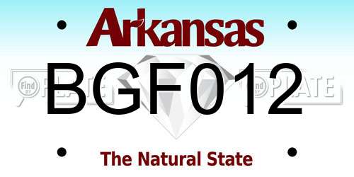 BGF012 Arkansas License Plate