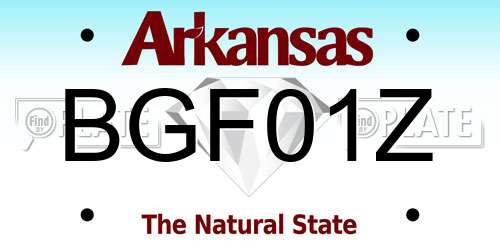 BGF01Z Arkansas License Plate