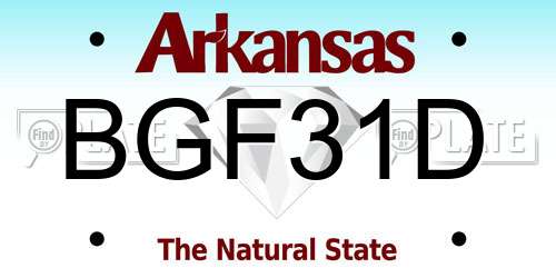 BGF31D Arkansas License Plate