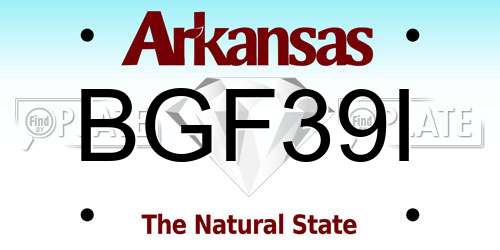 BGF39I Arkansas License Plate
