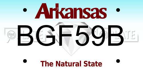 BGF59B Arkansas License Plate