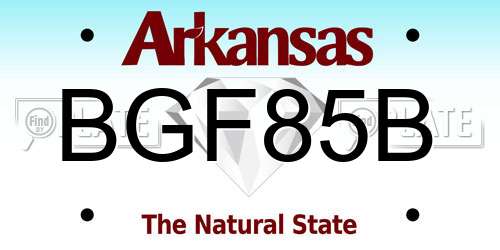 BGF85B Arkansas License Plate