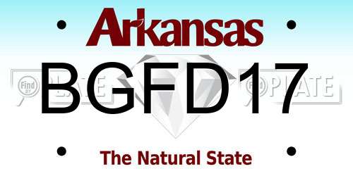 BGFD17 Arkansas License Plate