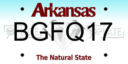 BGFQ17 Arkansas License Plate