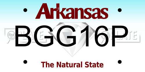 BGG16P Arkansas License Plate