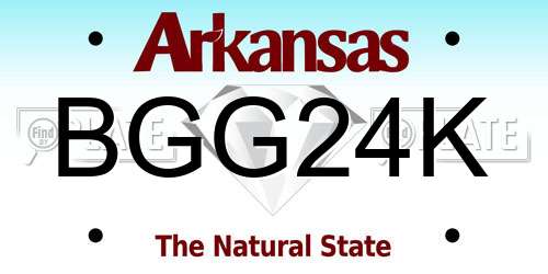 BGG24K Arkansas License Plate