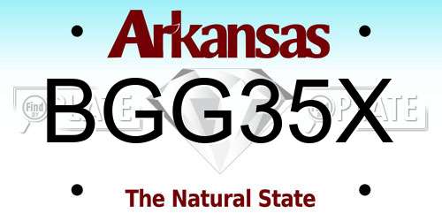 BGG35X Arkansas License Plate