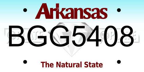 BGG5408 Arkansas License Plate