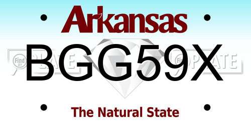 BGG59X Arkansas License Plate