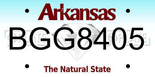 BGG8405 Arkansas License Plate