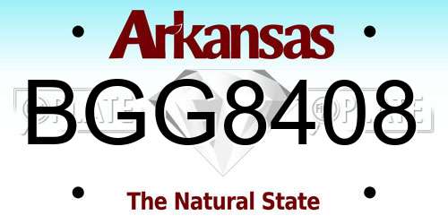 BGG8408 Arkansas License Plate