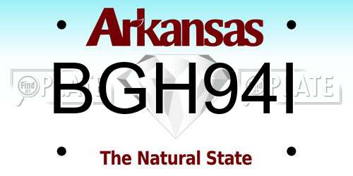 BGH94I Arkansas License Plate