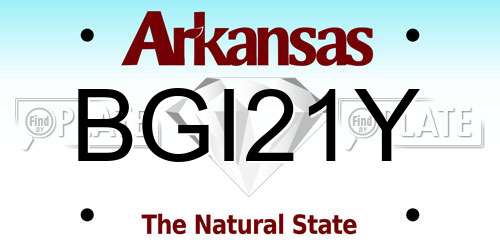 BGI21Y Arkansas License Plate