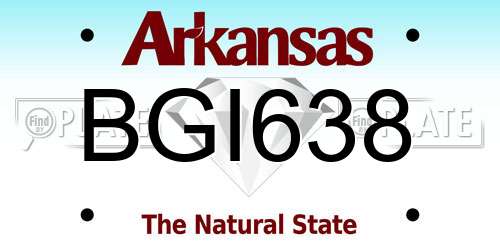 BGI638 Arkansas License Plate